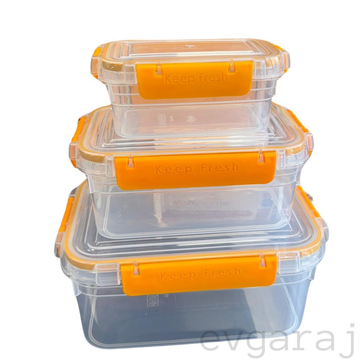 Evgaraj 6 Parça Dikdörtgen Plastik Saklama Kabı