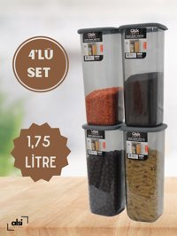 Alsi Home 8 Parça Kare Plastik Saklama Kabı 1.75 lt
