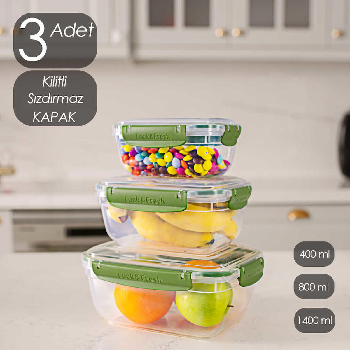 Porsima 6 Parça Dikdörtgen Plastik Saklama Kabı