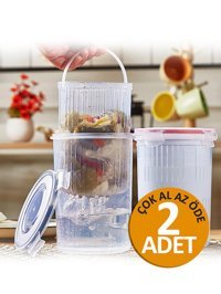 Morlimon 6 Parça Yuvarlak plastik Saklama Kabı 1.5 lt