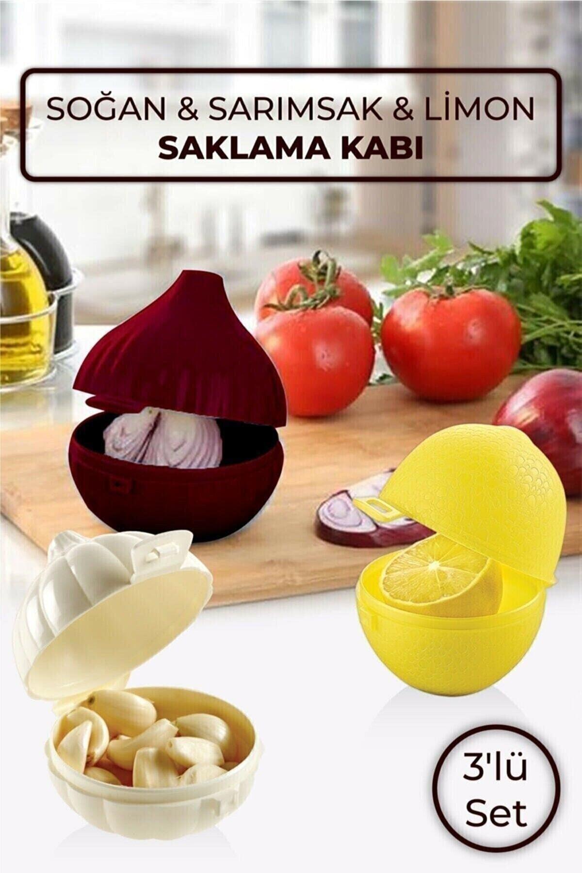 Erkugo 3 Parça Yuvarlak Plastik Saklama Kabı