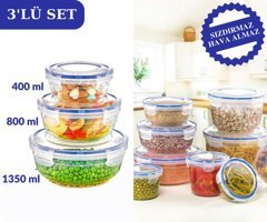 Flosoft 6 Parça Yuvarlak plastik Saklama Kabı
