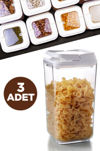 Arsimo 6 Parça Kare Plastik Saklama Kabı 1.2 lt