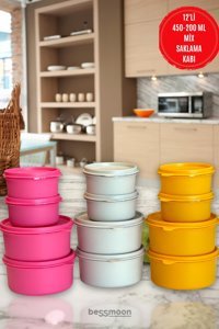 Bessmoon 24 Parça Yuvarlak Plastik Saklama Kabı