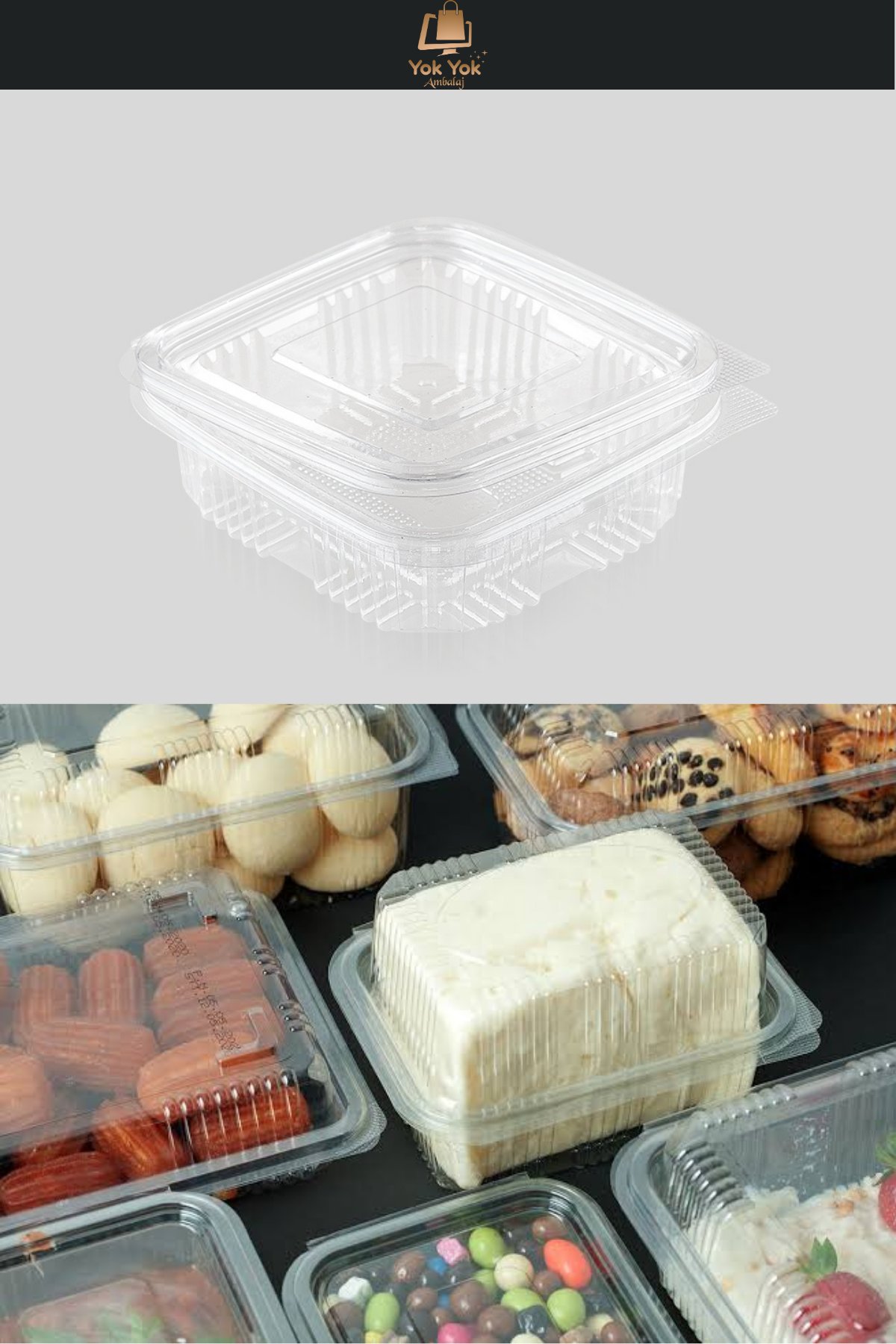 Yok Yok Ambalaj Kare Plastik Saklama Kabı 150 ml