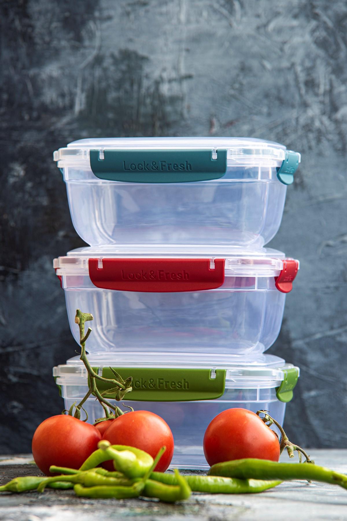 Anı Home 6 Parça Dikdörtgen Plastik Saklama Kabı 1.4 lt