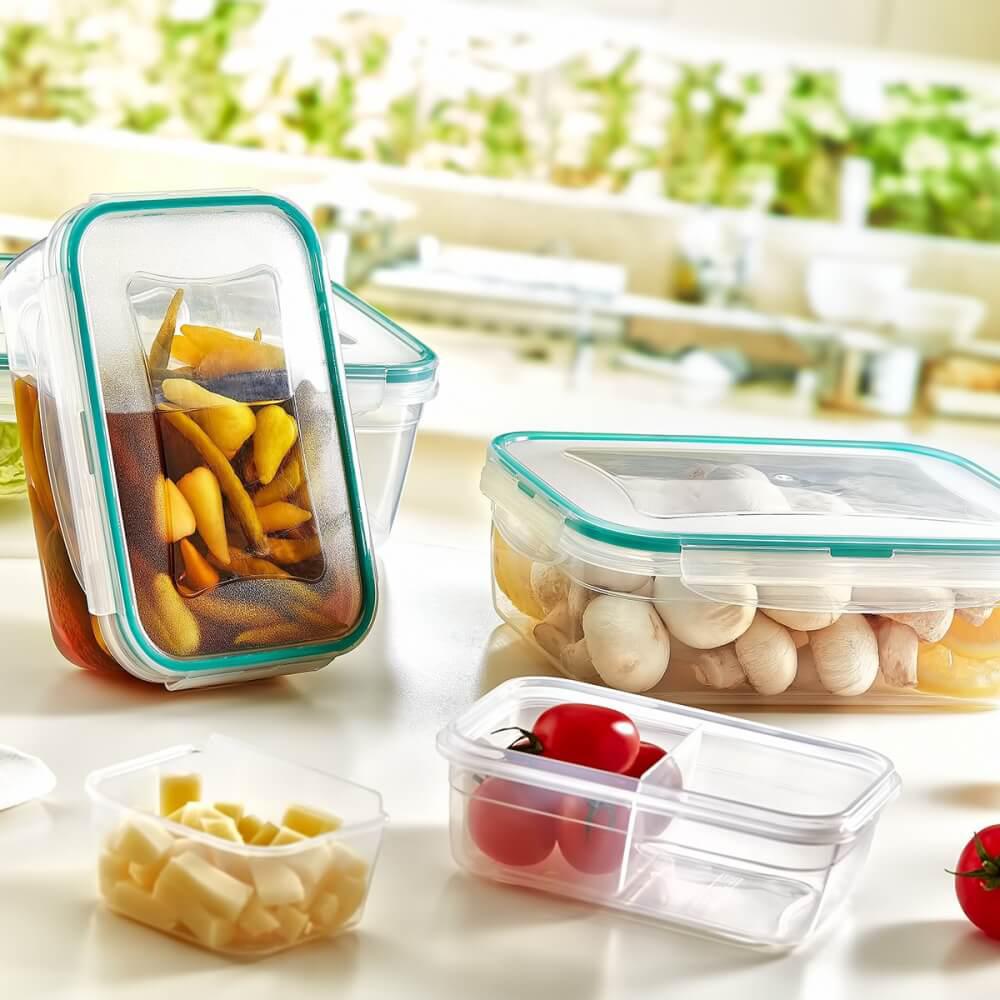 Piev 2 Parça Dikdörtgen Plastik Saklama Kabı 400 ml