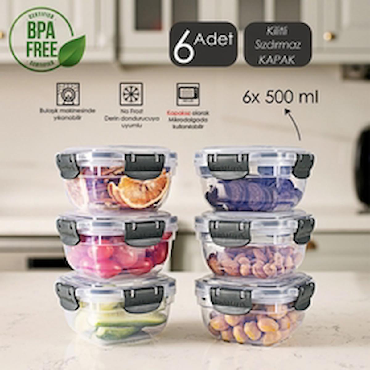 Porsima 12 Parça Kare Plastik Saklama Kabı 500 ml