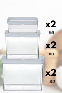 Gondol 6 Parça Dikdörtgen Plastik Saklama Kabı 4 lt