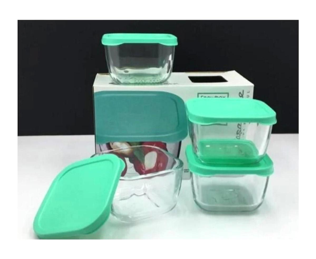 Paşabahçe 8 Parça Kare Cam Saklama Kabı 275 ml