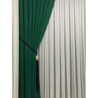 Erdoğanlar Koza Yeşil Ada Fonluk Ekstraforlu Düz Dikim Fon Perde - 400 x 280 cm - Koyu Yeşil