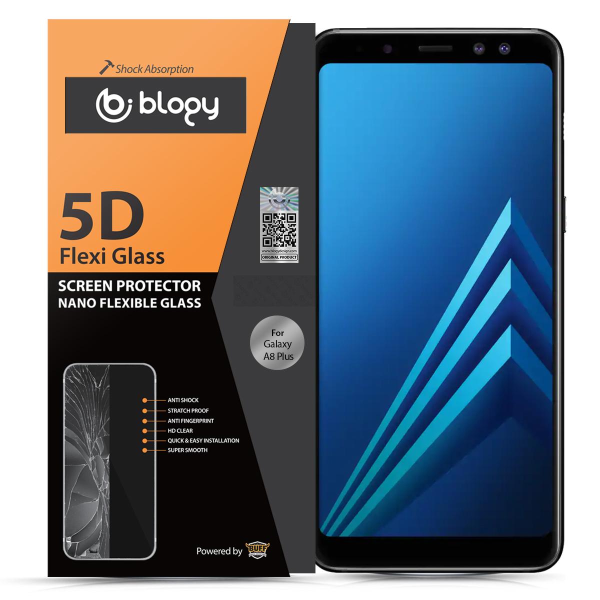 Blogy Samsung Galaxy A8 Plus Silikon Parlak Ekran Koruyucu