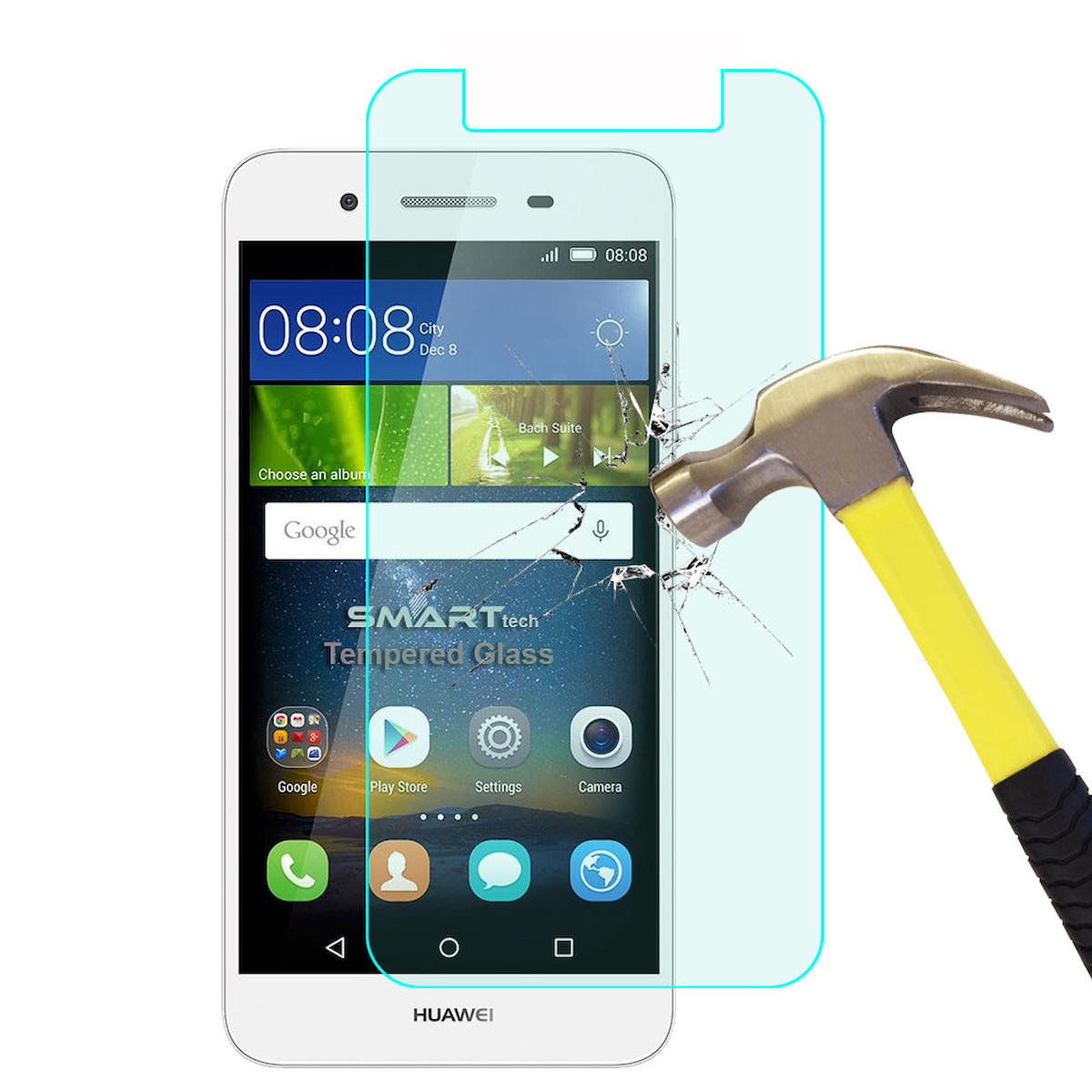 Smart Tech Huawei GR3 Kırılmaz Temperli Cam Parlak Ekran Koruyucu