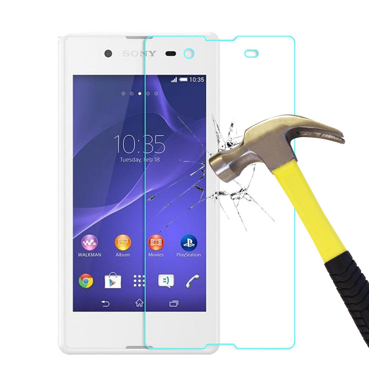 Smart Tech Sony Xperia E3 Kırılmaz Temperli Cam Parlak Ekran Koruyucu