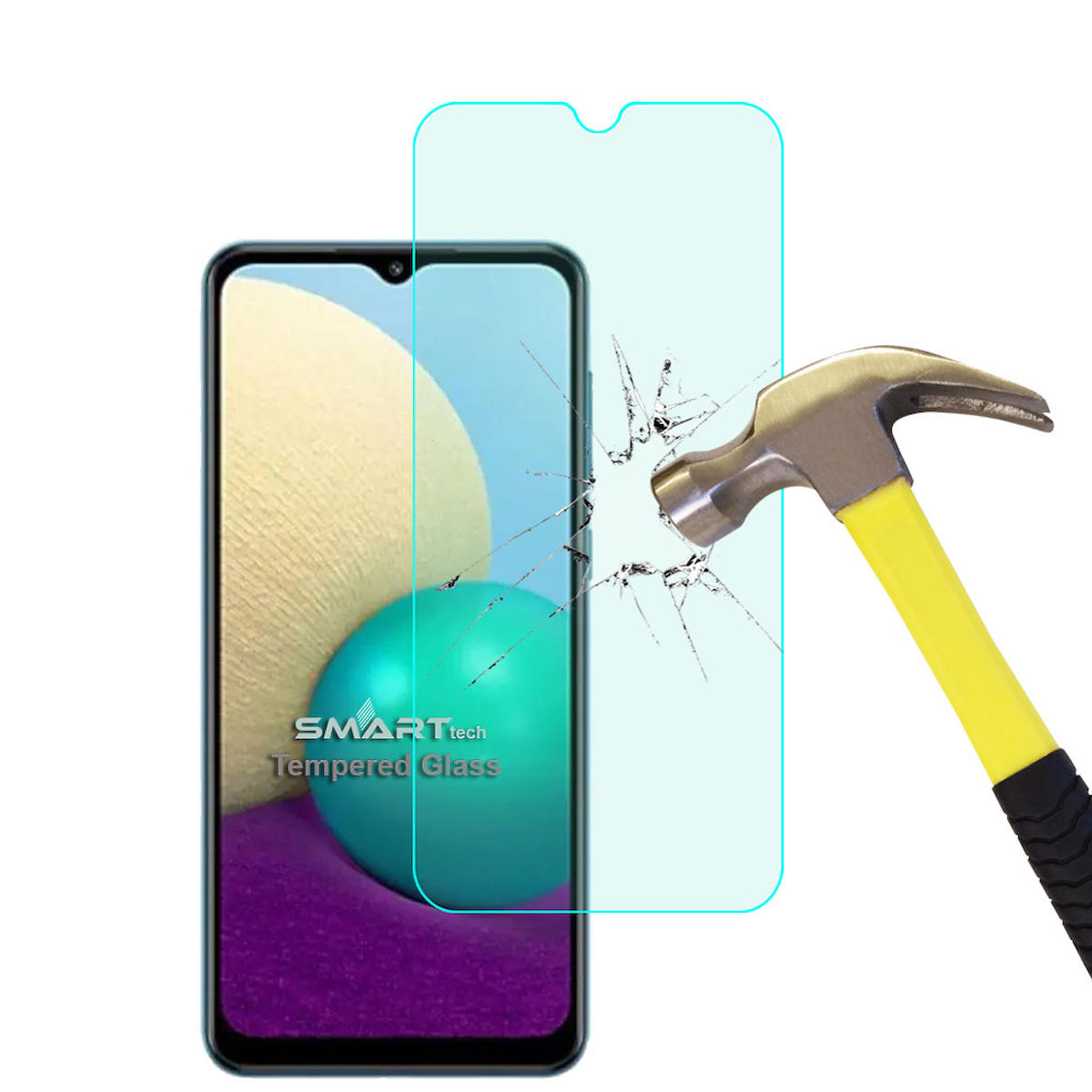 Smart Tech Samsung Galaxy A02S Kırılmaz Temperli Cam Parlak Ekran Koruyucu
