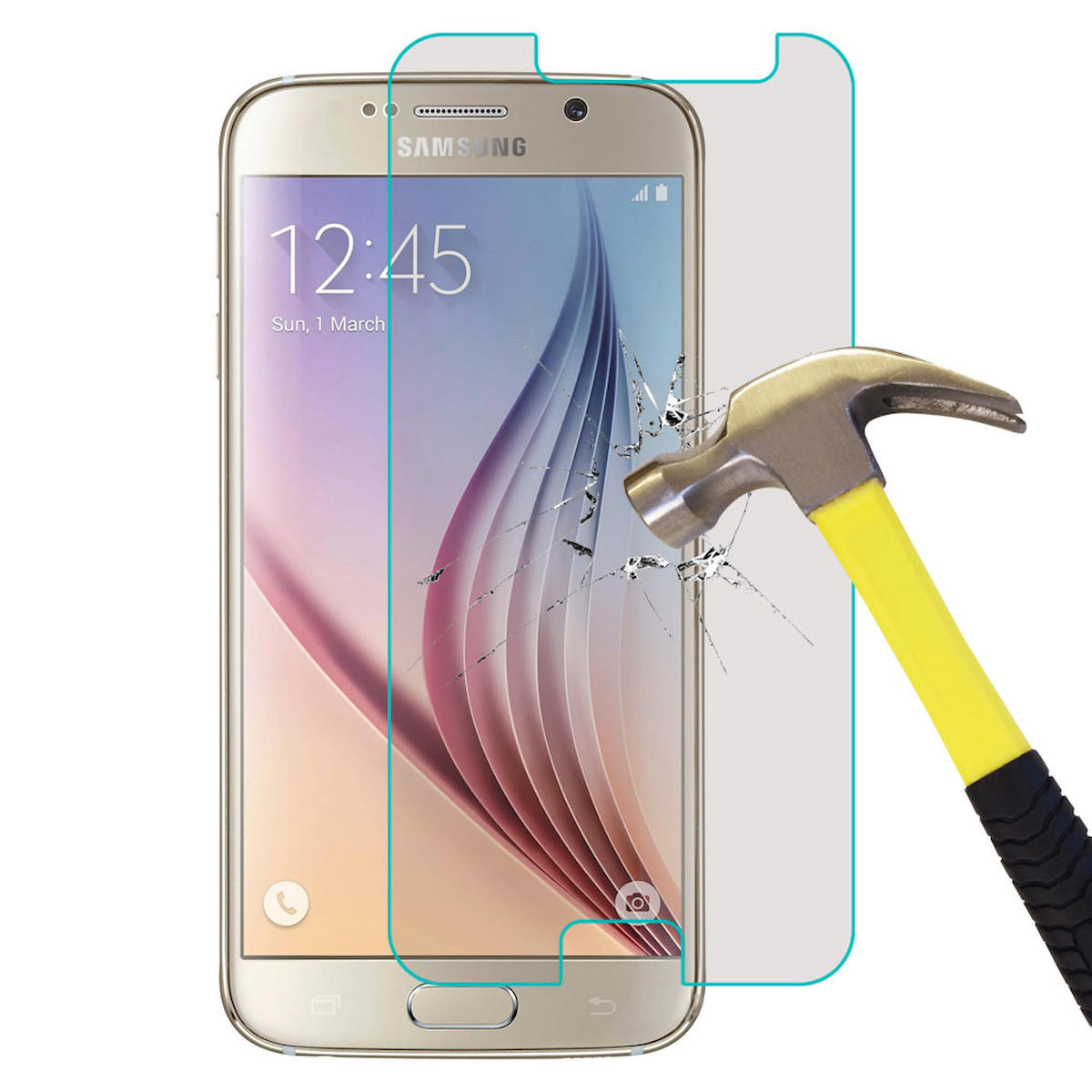 Smart Tech Samsung Galaxy S6 Kırılmaz Temperli Cam Parlak Ekran Koruyucu