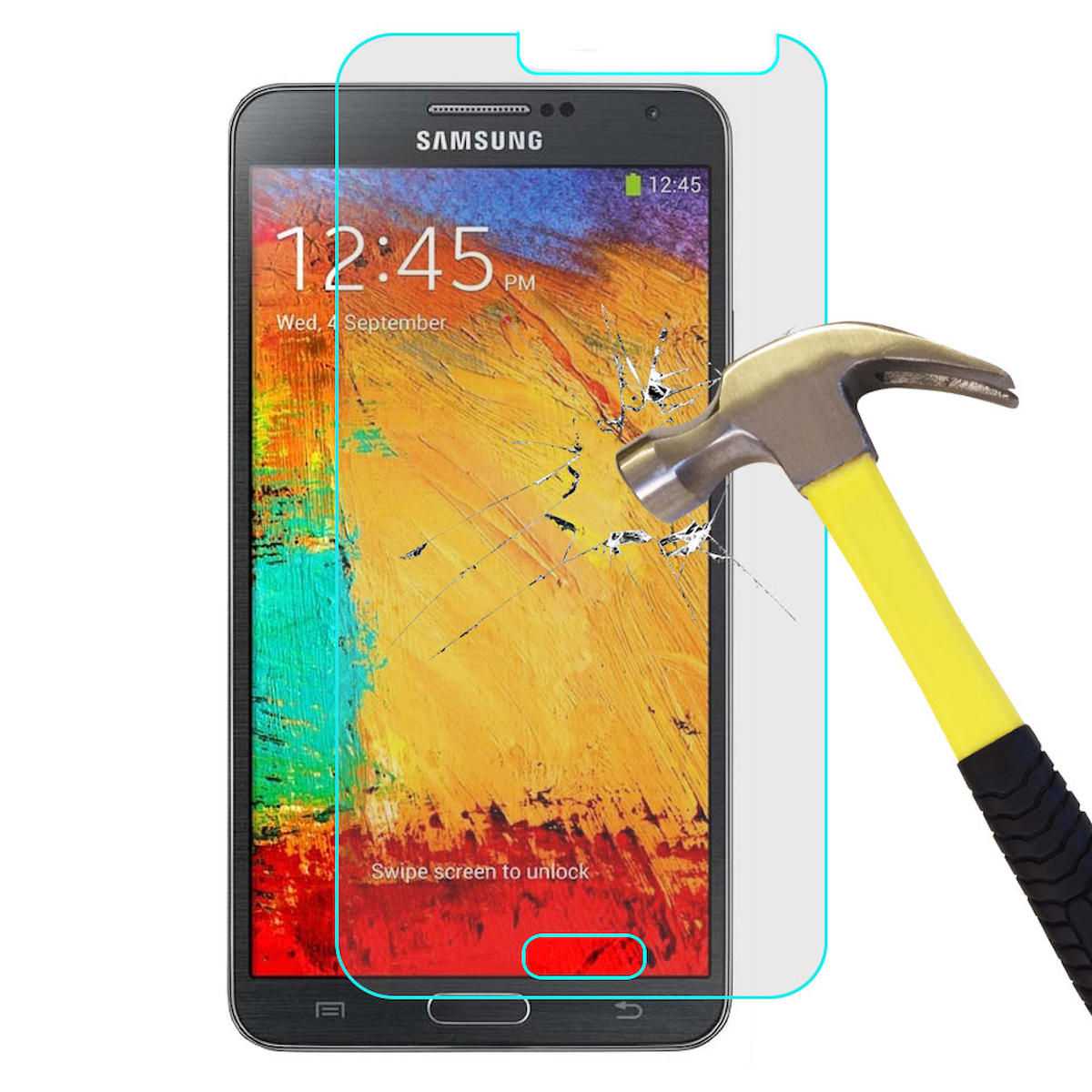Smart Tech Samsung Galaxy Note 3 Kırılmaz Temperli Cam Parlak Ekran Koruyucu