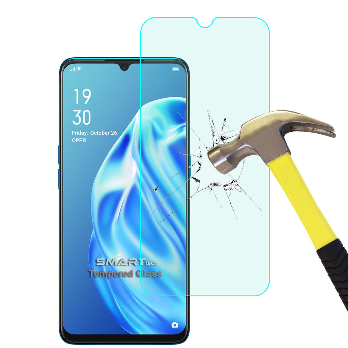 Smart Tech Oppo Reno3 Kırılmaz Temperli Cam Parlak Ekran Koruyucu