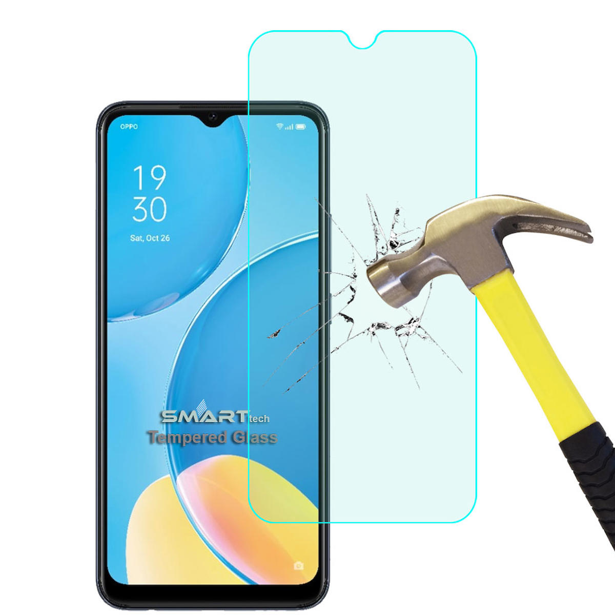 Smart Tech Oppo A15 Kırılmaz Temperli Cam Parlak Ekran Koruyucu
