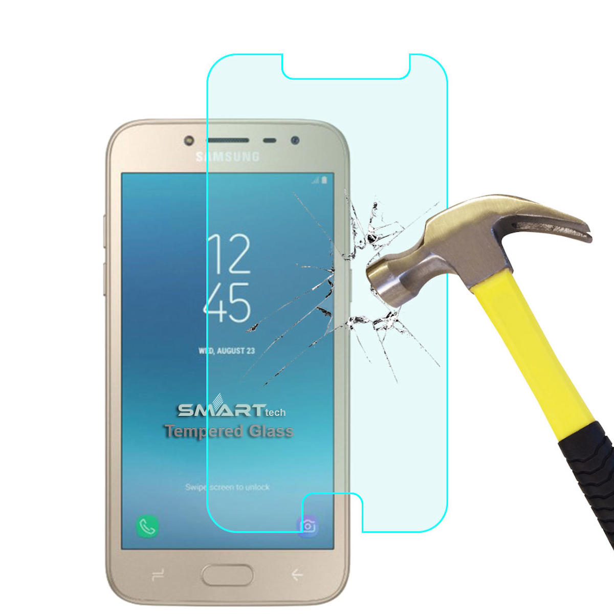 Smart Tech Samsung Galaxy J2 Pro Kırılmaz Temperli Cam Parlak Ekran Koruyucu