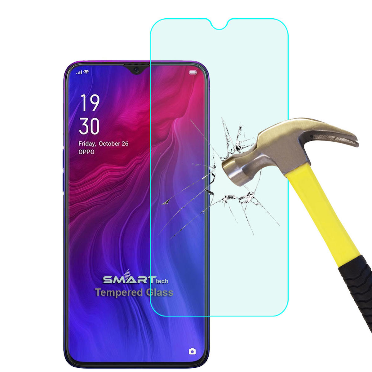Smart Tech Oppo Reno Z Kırılmaz Temperli Cam Parlak Ekran Koruyucu