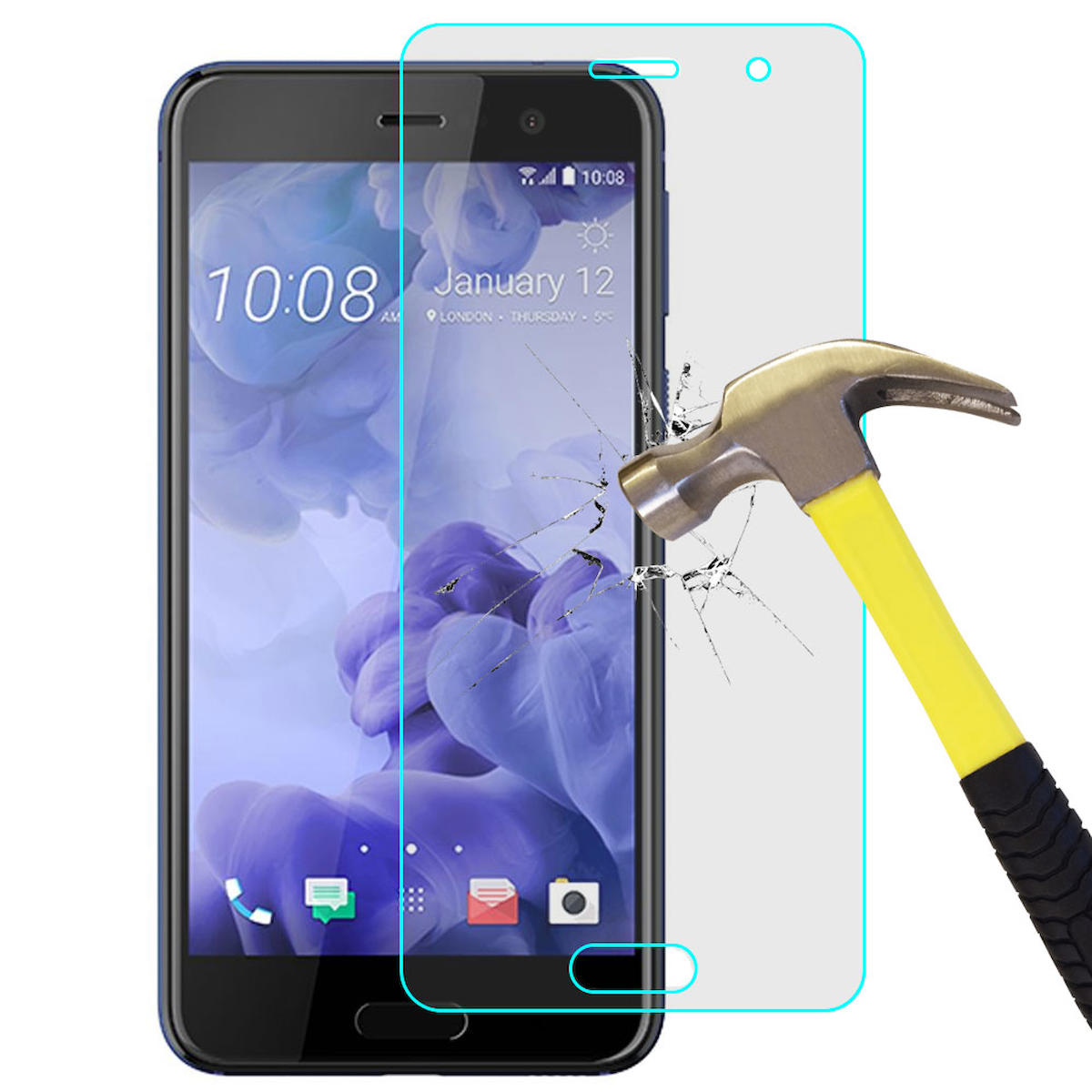 Smart Tech HTC U Play Kırılmaz Temperli Cam Parlak Ekran Koruyucu