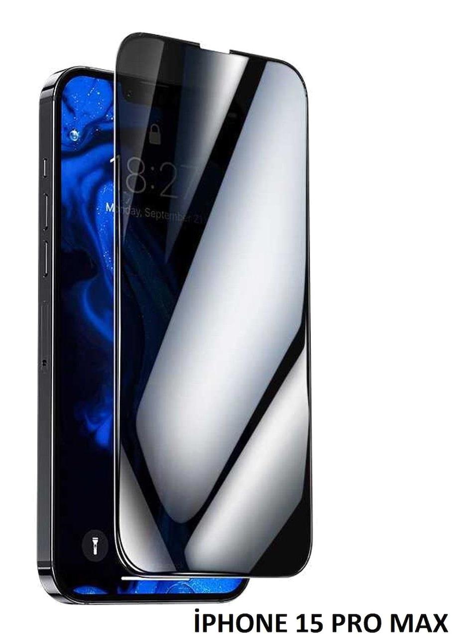Miscase Apple iPhone 15 Pro Max Kırılmaz Temperli Cam Gizli Hayalet Ekran Koruyucu