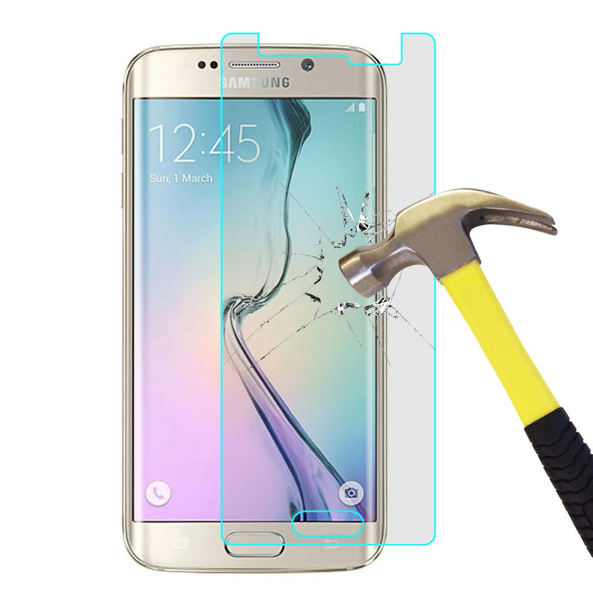 Smart Tech Samsung Galaxy S6 Edge Kırılmaz Temperli Cam Parlak Ekran Koruyucu