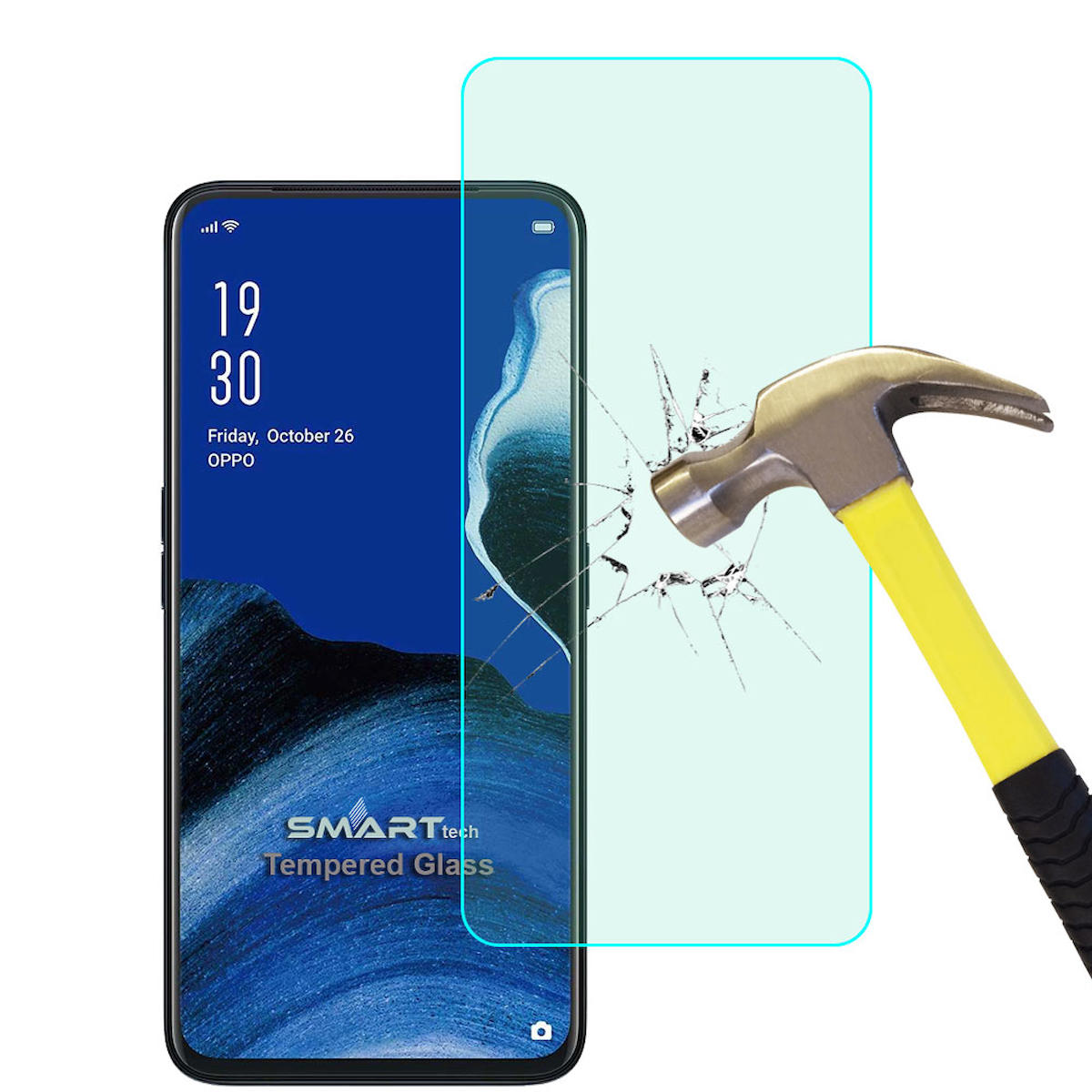 Smart Tech Oppo Reno2 Kırılmaz Temperli Cam Parlak Ekran Koruyucu
