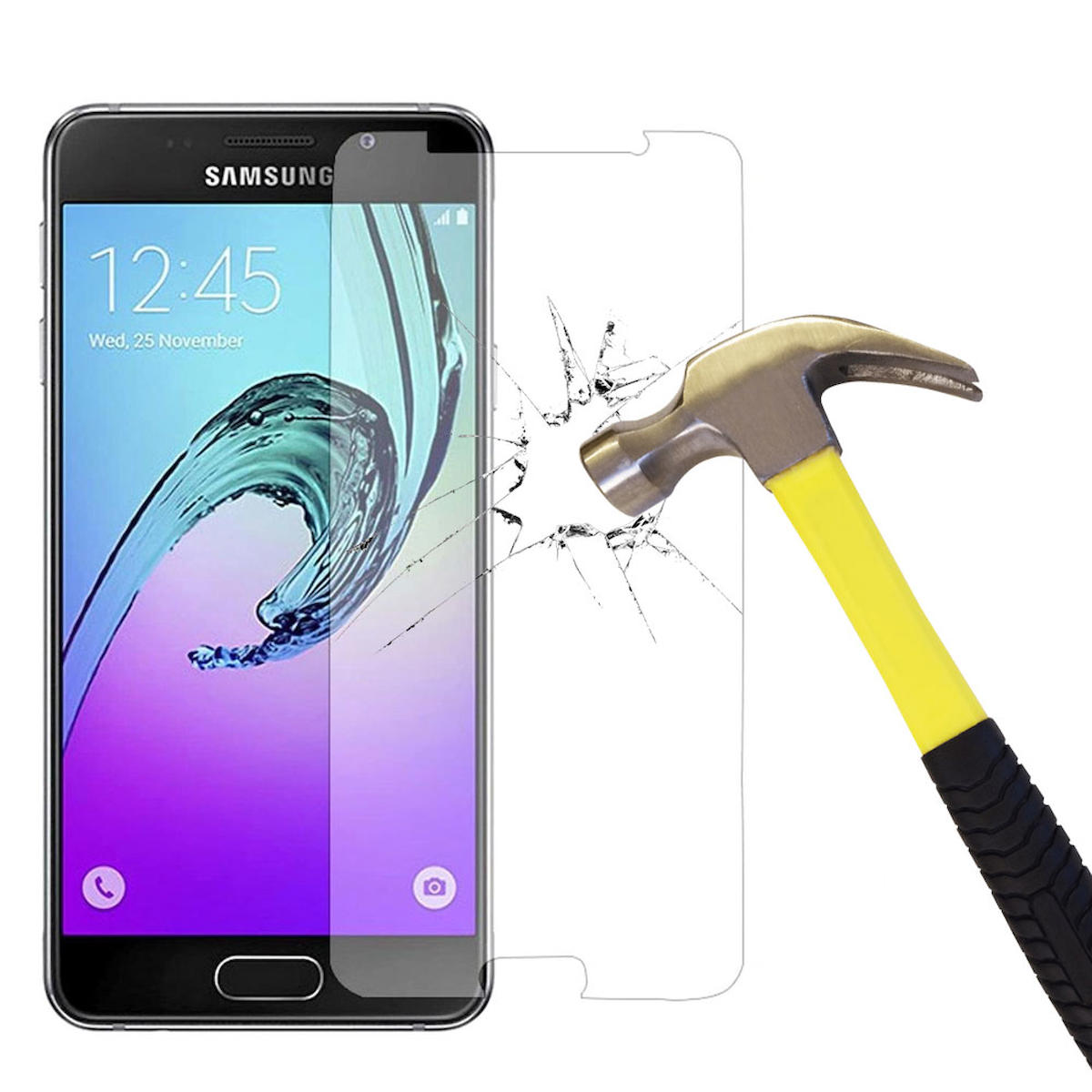 Smart Tech Samsung Galaxy A3 2016 Kırılmaz Temperli Cam Parlak Ekran Koruyucu
