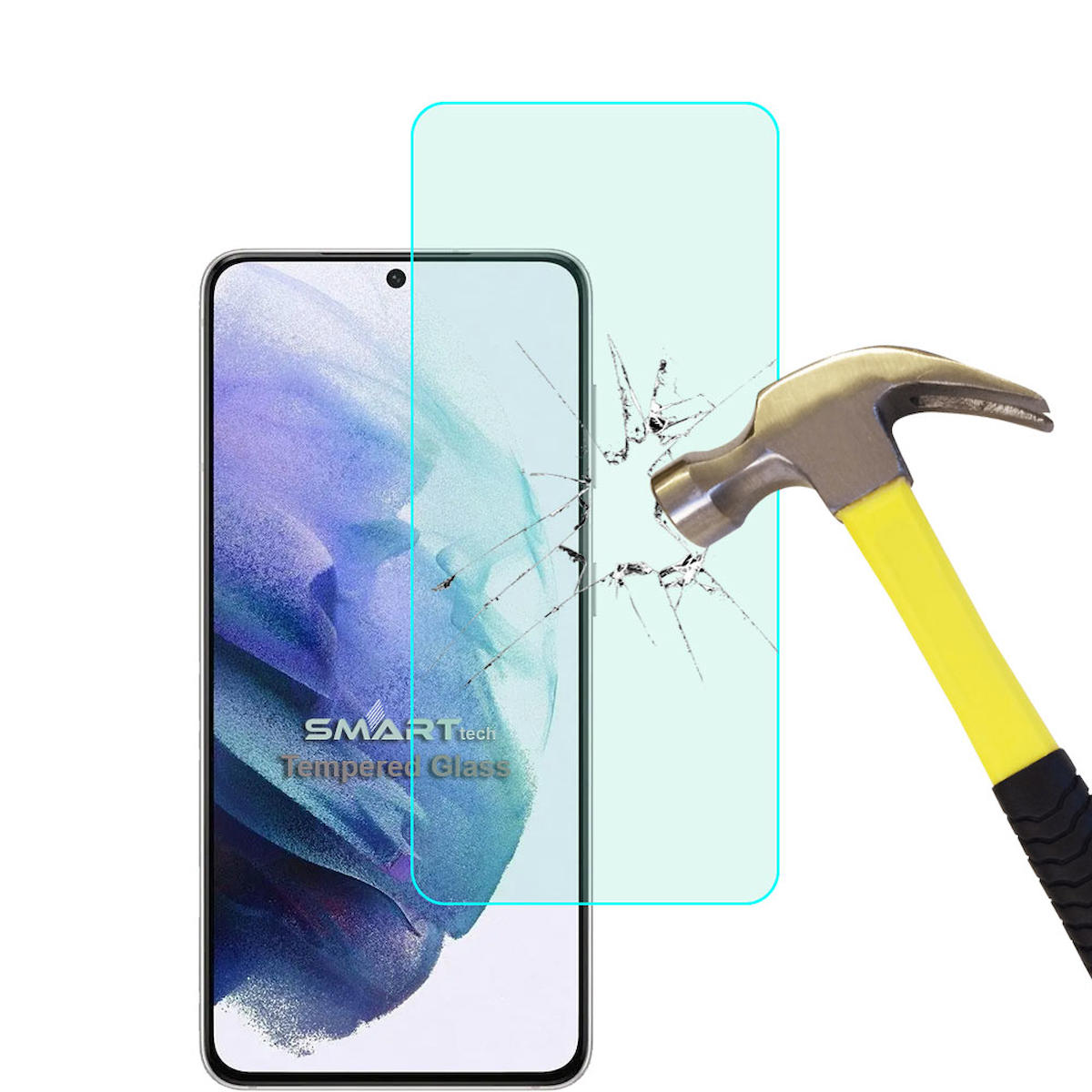 Smart Tech Samsung Galaxy S21 Kırılmaz Temperli Cam Parlak Ekran Koruyucu