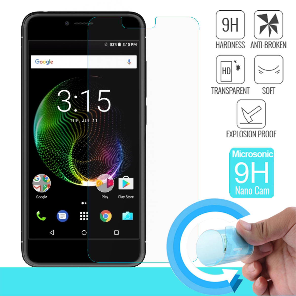 Microsonic Vestel Venüs E3 Kırılmaz Temperli Cam Parlak Ekran Koruyucu