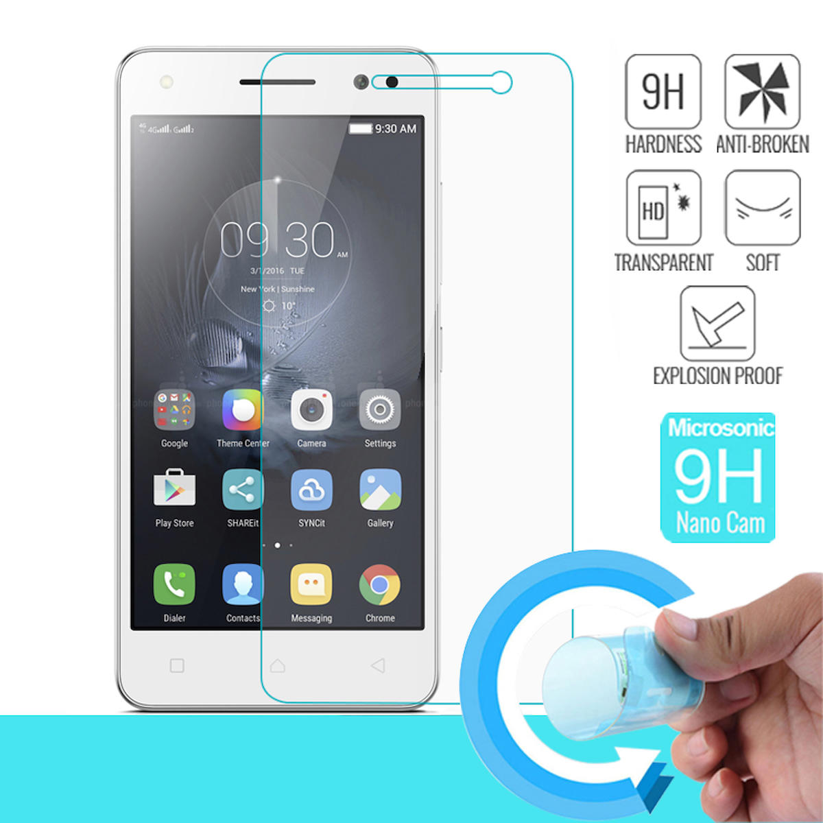 Microsonic Lenovo Vibe S1 Lite Kırılmaz Temperli Cam Parlak Ekran Koruyucu