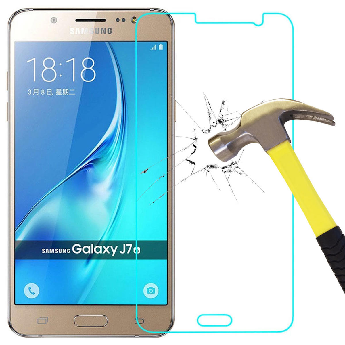 Smart Tech Samsung Galaxy J7 Core Kırılmaz Temperli Cam Parlak Ekran Koruyucu