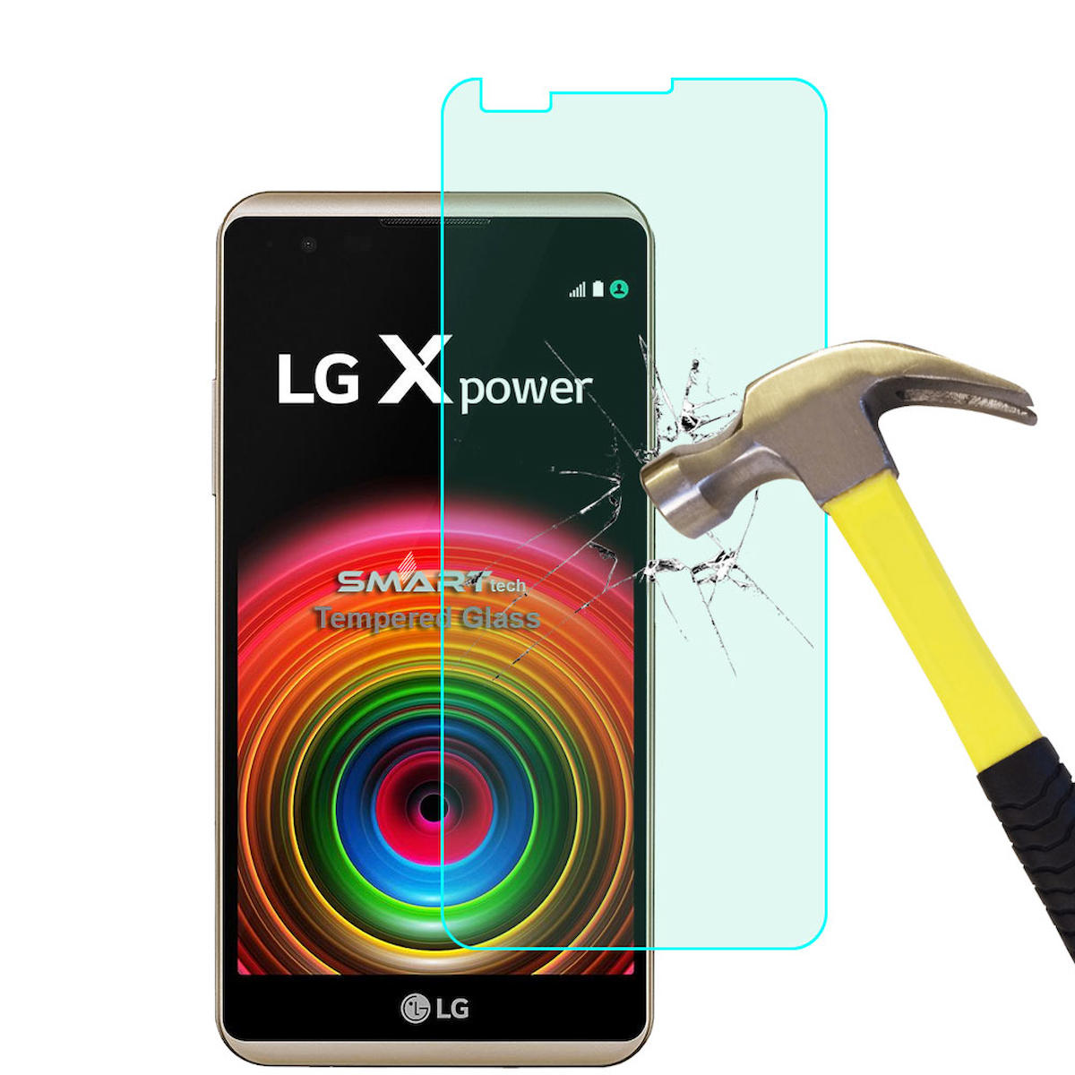 Smart Tech LG X Power Kırılmaz Temperli Cam Parlak Ekran Koruyucu