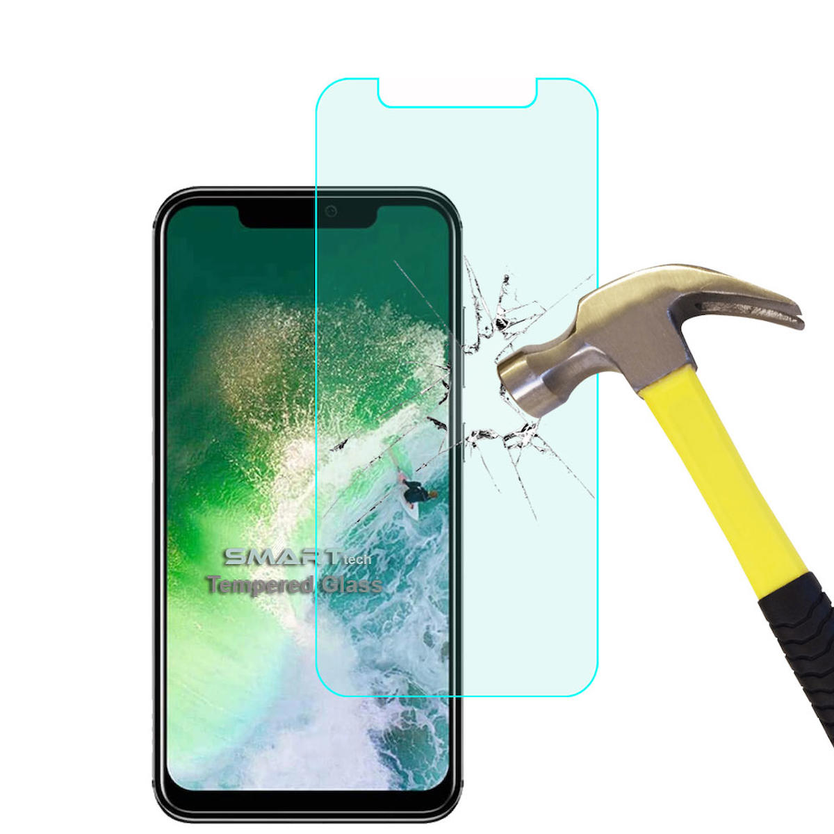 Smart Tech Casper Via A3 Plus Kırılmaz Temperli Cam Parlak Ekran Koruyucu