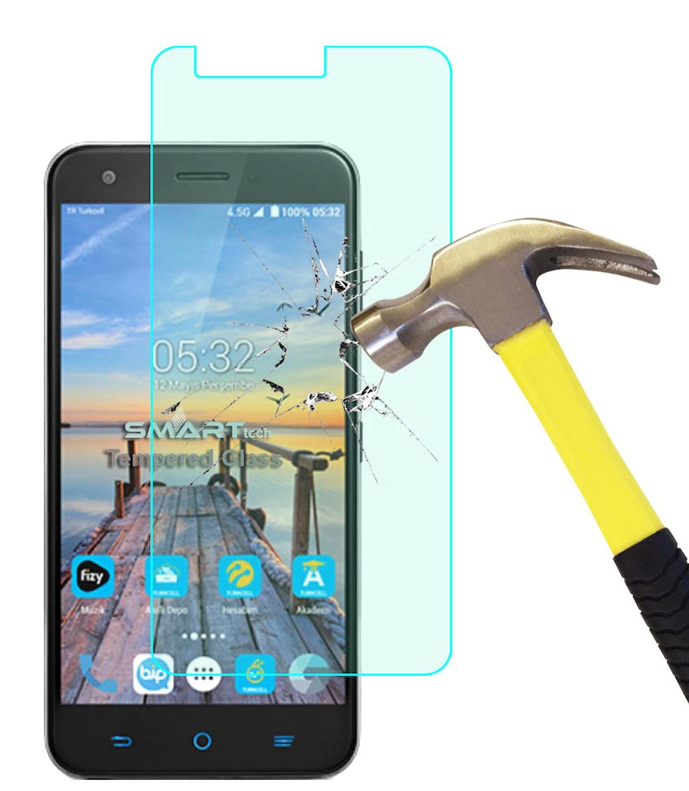 Smart Tech Turkcell T70 Kırılmaz Temperli Cam Parlak Ekran Koruyucu
