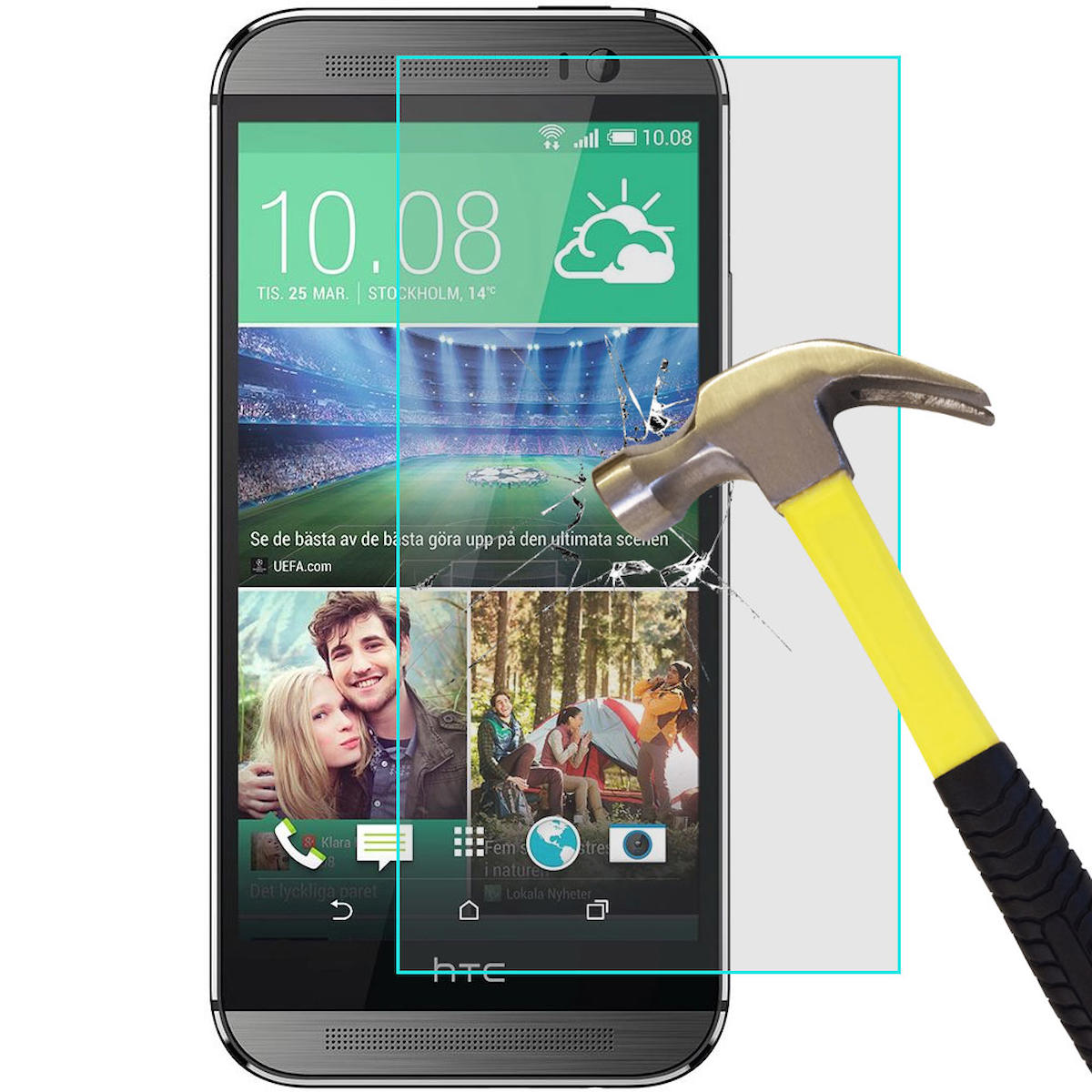 Smart Tech HTC One M8 Kırılmaz Temperli Cam Parlak Ekran Koruyucu