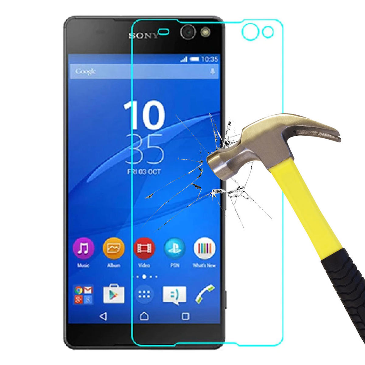 Smart Tech Sony Xperia C5 Ultra Kırılmaz Temperli Cam Parlak Ekran Koruyucu