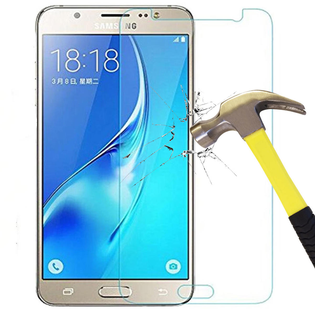 Smart Tech Samsung Galaxy J5 Kırılmaz Temperli Cam Parlak Ekran Koruyucu