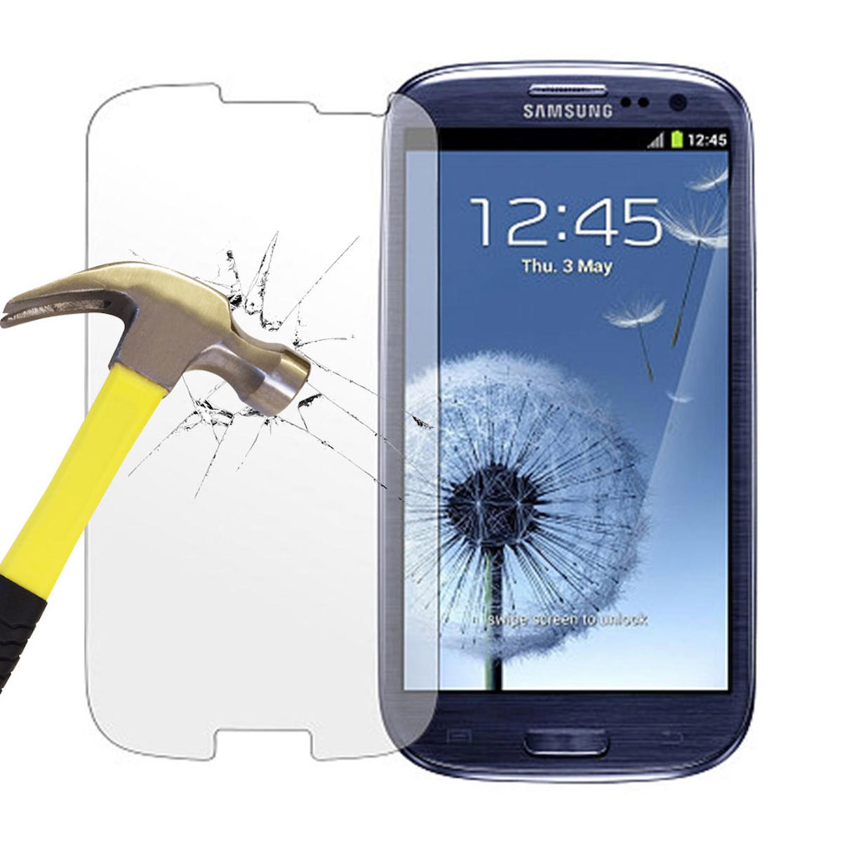 Smart Tech Samsung Galaxy S3 Kırılmaz Temperli Cam Parlak Ekran Koruyucu