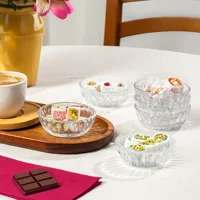 Porsima Elif 6lı Kahve Yanı Lokumluk Sunumluk Sosluk Cam Kase Set