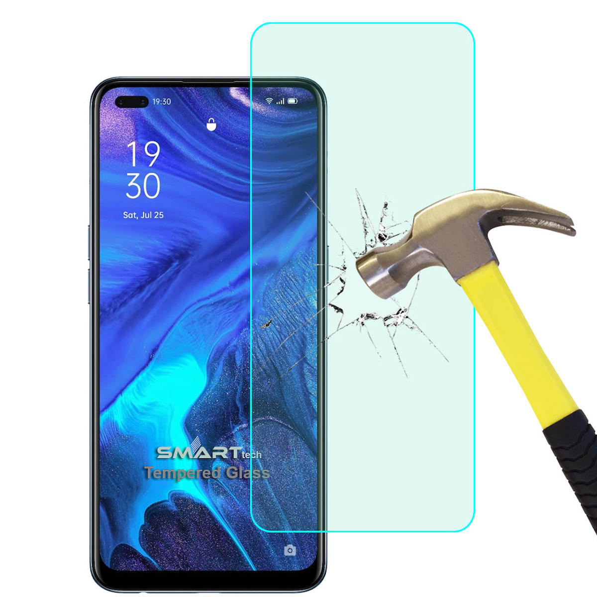 Smart Tech Oppo Reno 4 Kırılmaz Temperli Cam Parlak Ekran Koruyucu