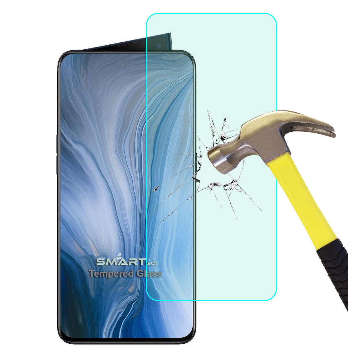 Smart Tech Oppo Reno 10X Zoom Kırılmaz Temperli Cam Parlak Ekran Koruyucu