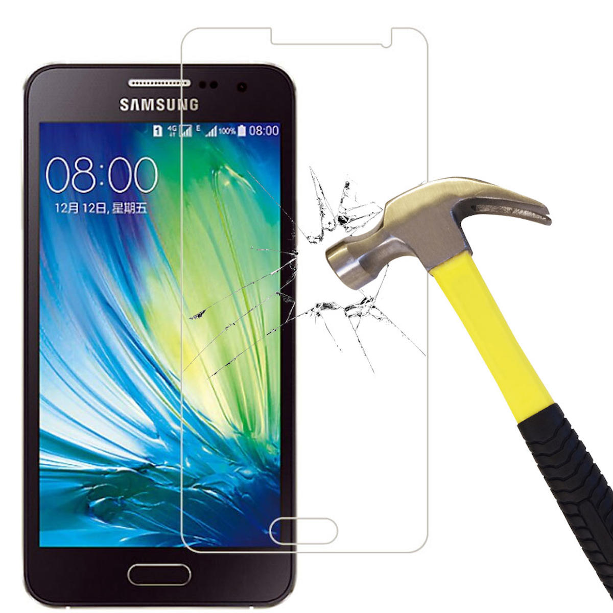 Smart Tech Samsung Galaxy A3 Kırılmaz Temperli Cam Parlak Ekran Koruyucu