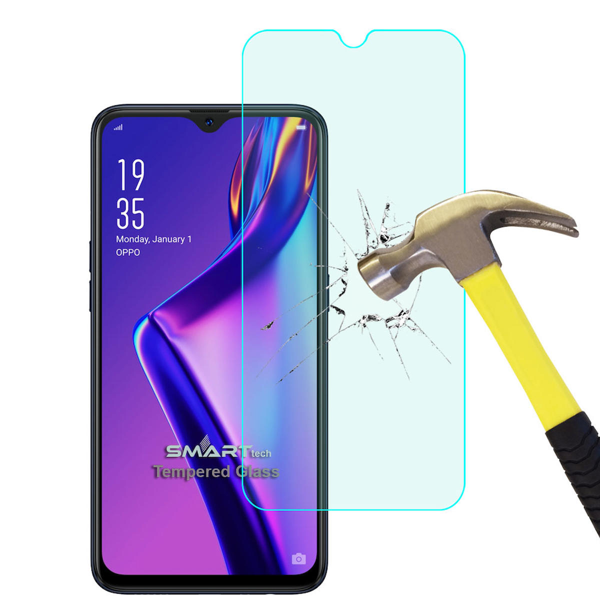 Smart Tech Oppo A12 Kırılmaz Temperli Cam Parlak Ekran Koruyucu