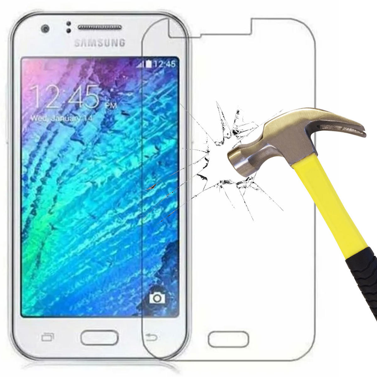 Smart Tech Samsung Galaxy J1 Kırılmaz Temperli Cam Parlak Ekran Koruyucu