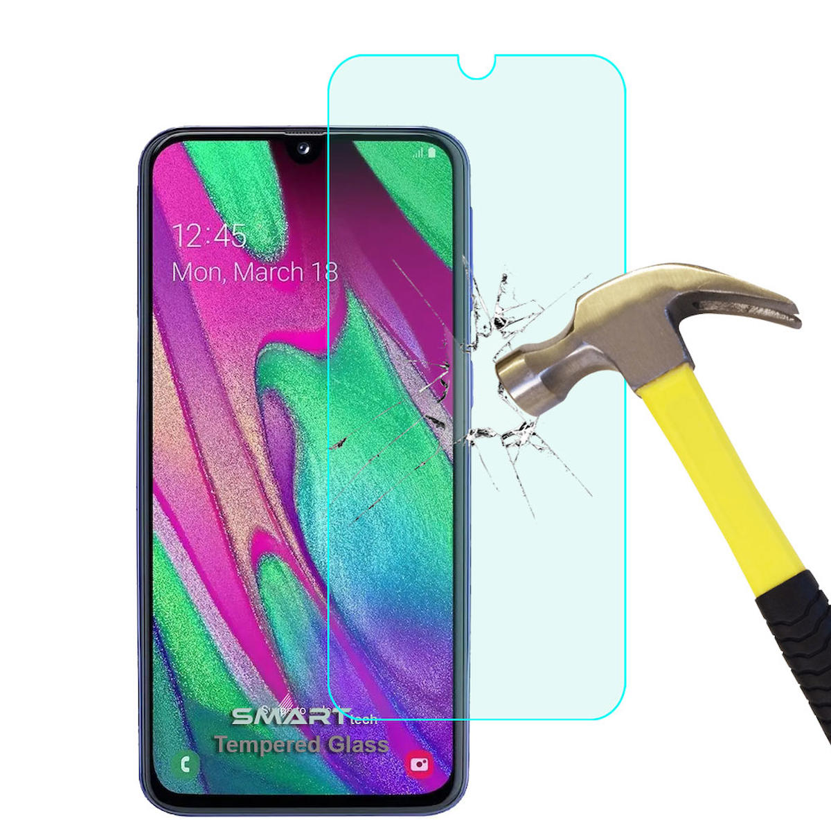Smart Tech Samsung Galaxy A40 Kırılmaz Temperli Cam Parlak Ekran Koruyucu
