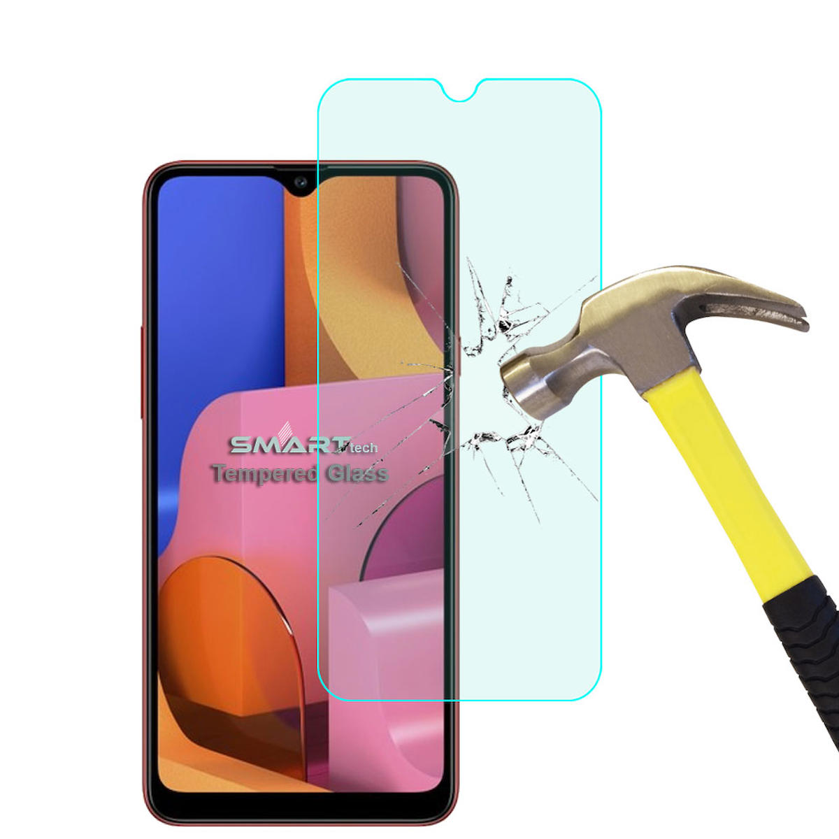 Smart Tech Samsung Galaxy A20S Kırılmaz Temperli Cam Parlak Ekran Koruyucu