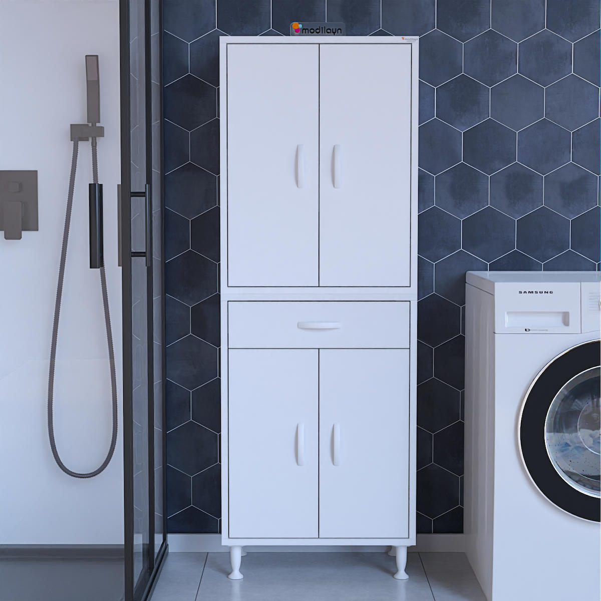 Modilayn Modilayn EMİR NEWYORK 54 x 170,4 x 32,5 cm 4 Kapaklı Tek Çekmaceli 4 Bölmeli Çok Amaçlı Dol